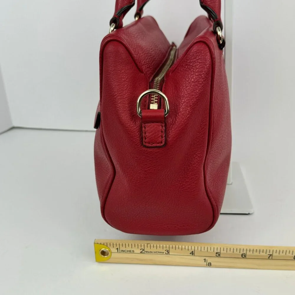 Kate Spade Red Pebbled Leather Satchel Handbag